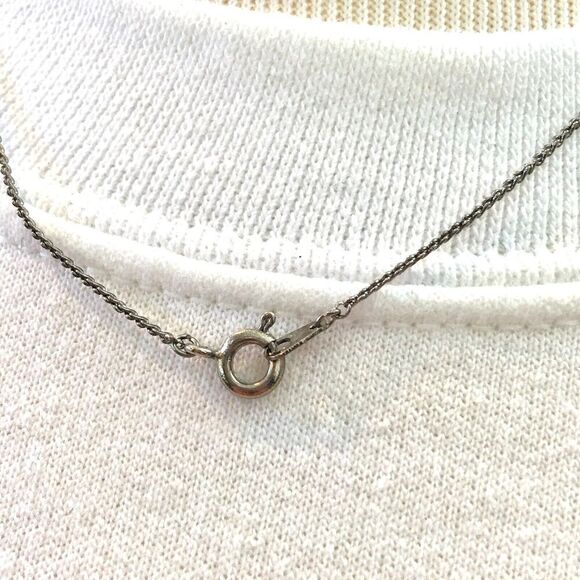 Silver Color 17.5in Christmas Necklace Gold Tone Jingle Bells Green Tree Pendant - Picture 9 of 10